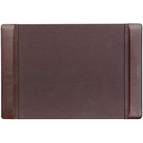 Dacasso Leather Side-Rail Desk Pad - Rectangular - 25.5" Width x 17.25000" Depth - Felt Brown Backing - Top Grain Leather - Chocolate Brown