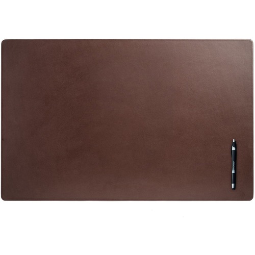 Dacasso Leather Desk Mat - Rectangular - 30" Width x 19" Depth - Felt - Leather - Chocolate Brown