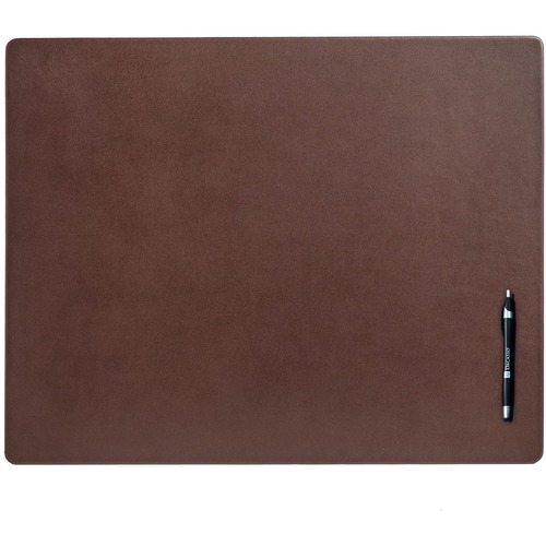 Dacasso Leather Desk Mat - Rectangular - 24" Width x 19" Depth - Felt - Leather - Chocolate Brown