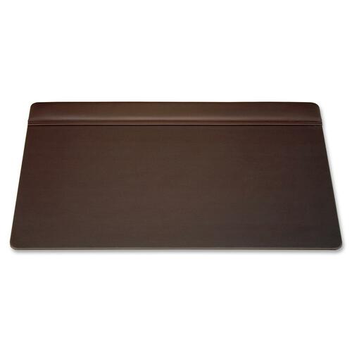 Dacasso Leather Top-Rail Desk Pad - Rectangular - 34" Width x 20" Depth - Felt - Top Grain Leather - Chocolate Brown
