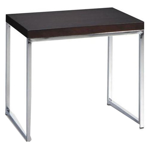 Ave Six Wall Street End Table - Espresso Rectangle Top - Chrome Four Leg Base - 4 Legs x 22" Table Top Width x 15.8" Table Top Depth - 18.5" Height - Assembly Required