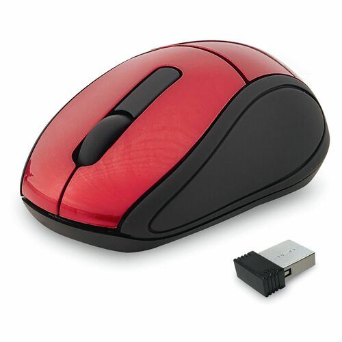 Verbatim Wireless Mini Travel Optical Mouse - Red - Optical - Wireless - Radio Frequency - Red - 1 Pack - USB - 1600 dpi - Scroll Wheel