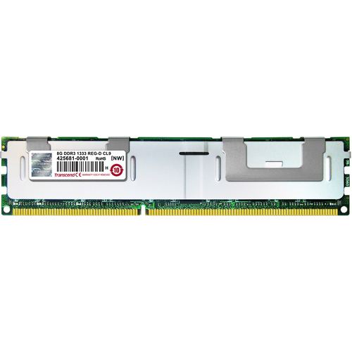 Transcend TS1GKR72V3N 8GB DDR3 SDRAM Memory Module - For Server - 8 GB (1 x 8GB) - DDR3-1333/PC3-10600 DDR3 SDRAM - 1333 MHz - ECC - Registered - 240-pin - DIMM