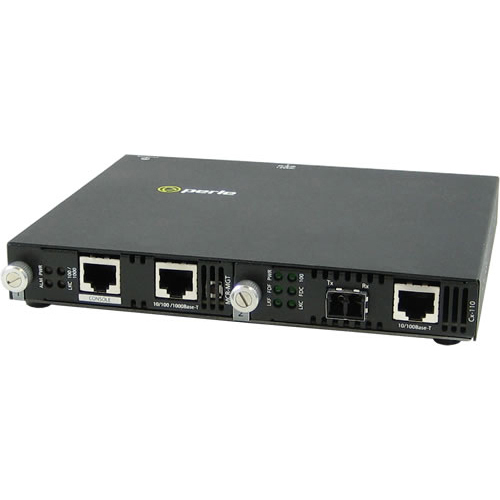 Perle SMI-110-M2LC2 Media Converter - 2 x Network (RJ-45) - 1 x LC Ports - DuplexLC Port - Management Port - 100Base-FX, 100Base-TX - 2 km - External, Rail-mountable, Rack-mountable, Wall Mountable