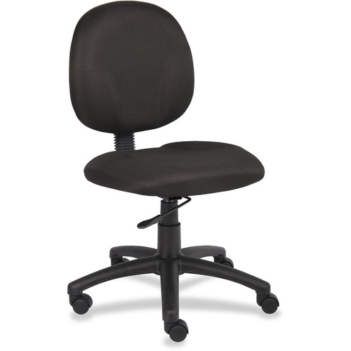 Boss B9090 Diamond Armless Mid Back Task Chair - Black Seat Color - Fabric Seat Material - Black Frame Color - 5-star Base - 1 Each