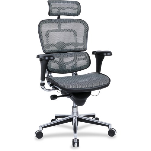 Eurotech ergohuman Mesh Multifunction High Back Executive Chair - Silver Seat Color - 5-star Base - 1 Each