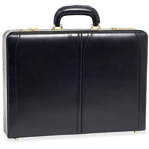 McKleinUSA Leather 3.5" Attache Breifcase - Leather Body - Suede Interior Material - Handle, Hand Strap - 13" Height x 3.5" Width - 1 Each