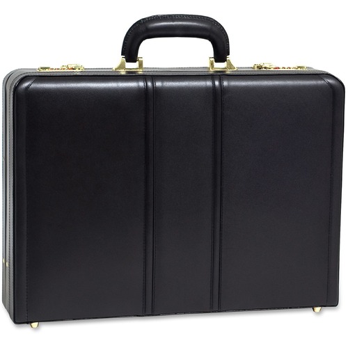McKleinUSA Leather 4.5" Expandable Attache Briefcase - Leather Body - Suede Interior Material - Hand Strap, Handle - 13" Height x 4.5" Width - 1 Each