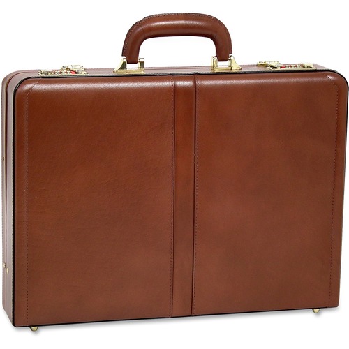 McKleinUSA Leather 3.5" Attache Breifcase - Leather Body - Suede Interior Material - Handle, Hand Strap - 13" Height x 3.5" Width - 1 Each