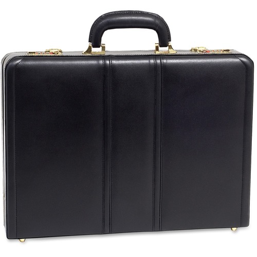 McKleinUSA Leather 3.5" Attache Breifcase - Leather Body - Suede Interior Material - Handle, Hand Strap - 13" Height x 3.5" Width - 1 Each