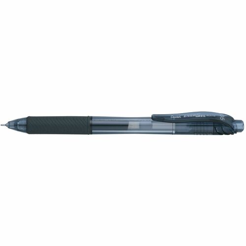 EnerGel EnerGel-X Retractable Gel Pens - Fine Pen Point - 0.5 mm Pen Point Size - Needle Pen Point Style - Refillable - Retractable - Black Gel-based Ink - Black Barrel - 12 / Box