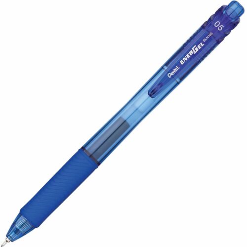 Pentel EnerGel-X Retractable Gel Pens - Fine Pen Point - 0.5 mm Pen Point Size - Needle Pen Point Style - Refillable - Retractable - Blue Gel-based Ink - Blue Barrel - 12 / Dozen