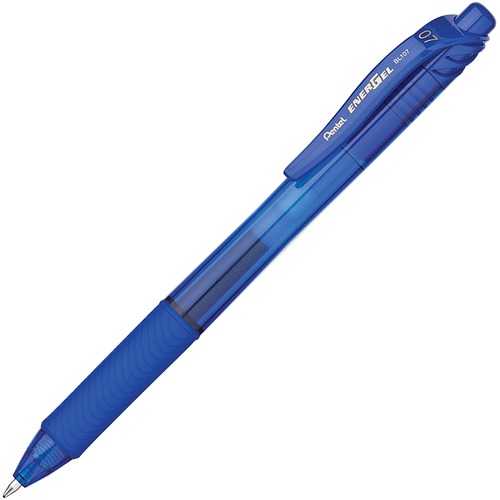 Pentel EnerGel-X Retractable Gel Pens - Medium Pen Point - 0.7 mm Pen Point Size - Refillable - Retractable - Blue Gel-based Ink - Blue Barrel - Metal Tip - 12 / Dozen