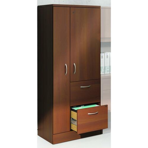 Global Adaptabilities Personal Tower - 2-Drawer - 24" x 20" x 65" - 1 x Shelf(ves) - 2 x Drawer(s) for File - 2 x Door(s) - Leveling Glide, Locking Drawer, Ball-bearing Suspension - Laminate, Avant Honey - Particleboard
