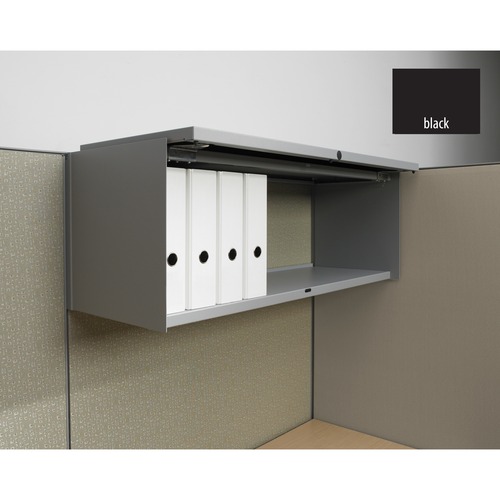 Global eO+ Overhead Storage - 12" x 36" x 14.5" - Laminate, Black - Particleboard