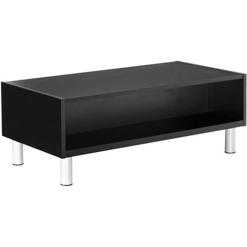 Global Citi Coffee Table - Laminated Rectangle Top - Four Leg Base - 4 Legs - 20" Table Top Width x 40" Table Top Depth x 0.4" Table Top Thickness - 15" Height - Black, Chrome - Reception Area & Accent Tables - GLB7887