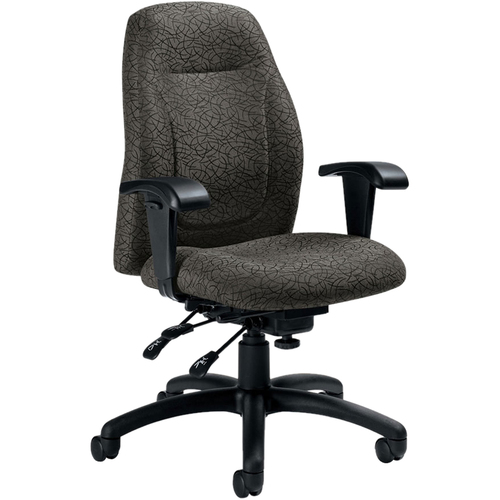 Global Echo Mid-Back Management Chair - Steel Fabric Seat - 5-star Base