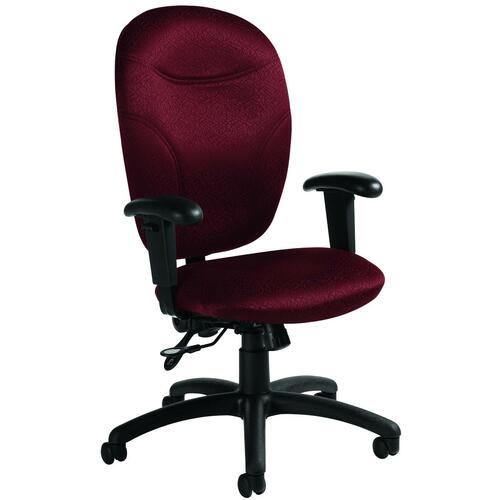 Global E-Plus Ergo High Back Multi Tilter Chair - Burgundy Fabric Seat - 5-star Base - High Back - GLB30763ST15
