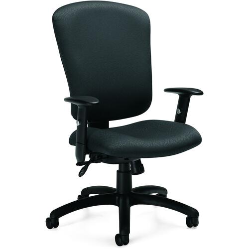 Global Supra X High Back Chair - Granite Fabric Seat - 5-star Base