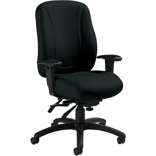 Offices To Go Overtime High Back Multi-Tilter Chair - Ebony Fabric Seat - High Back - 5-star Base