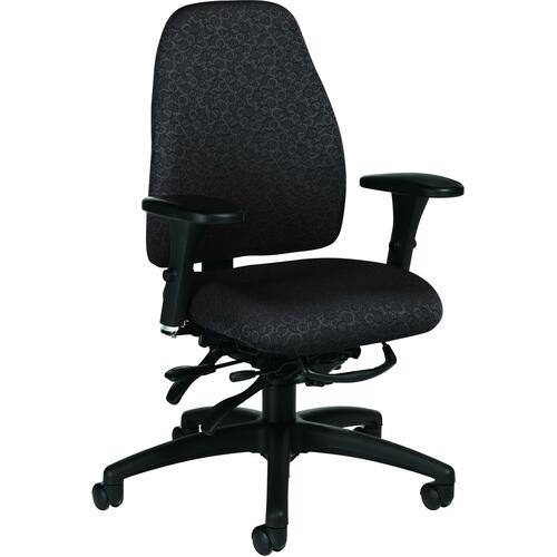 Global Obusforme Low Back Multi Tilter Task Chair - Nero Fabric Seat - 5-star Base - Medium Back - GLB4432G3OX10