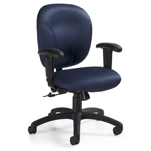 Global E-Plus Ergo Low Back Function Tilter Chair - Midnite Fabric Seat - 5-star Base