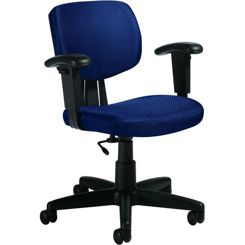 Offices To Go Marvel Task Chair with Arms - Navy Polyester Seat - Black Frame - 5-star Base
