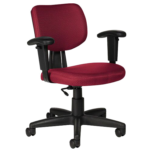 Offices To Go Tami Task Chair with Arms - Wine Polyester Seat - Black Frame - 5-star Base