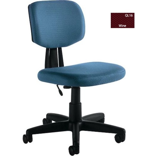 Offices To Go Tami Armless Task Chair - Wine Polyester Seat - Black Frame - 5-star Base - Task Chairs - GLBMVL1616QL16