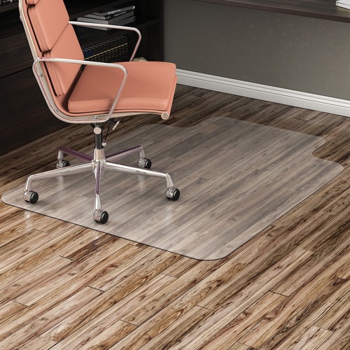 Deflecto SuperMat Chair Mat - Wood Floor, Tile Floor, Linoleum Floor, Hard Floor - 53" (1346.20 mm) Length x 45" (1143 mm) Width - Lip Size 12" (304.80 mm) Length x 25" (635 mm) Width - Clear
