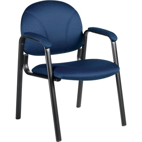 Global E-Plus Guest Chair - Midnite - Midnite Fabric Seat - Black Frame - Four-legged Base