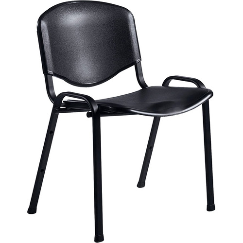 Global Flexon Armless Guest Chair - Black Polypropylene Seat