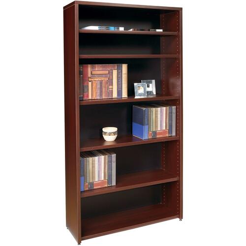 DSI Montana Bookcase - 36" x 12" x 72" - 5 x Shelf(ves) - Scuff Resistant, Durable - Cognac - Particleboard