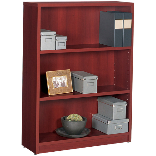 Global Genao Bookcase - 36" x 12" x 48" - 3 x Shelf(ves) - Laminate, Quartered Mahogany - Laminate Bookcases - GLBGBC48QTM