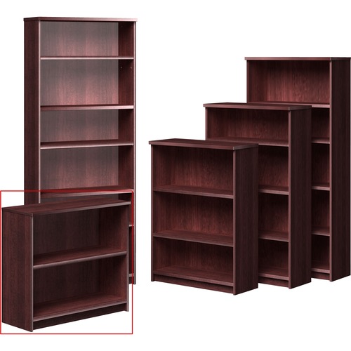 Star Zeta Bookcase - 31.5" x 13.8" x 29.5" - 2 x Shelf(ves) - Durable, Leveling Glide, Dent Proof - Laminate, Figured Mahogany - Wood, Polyvinyl Chloride (PVC)