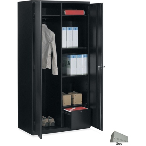 Global 93 Storage Wardrobe - 1-Drawer - 36" x 20" x 72" - 1 x Drawer(s) - Lockable - Gray - Storage Cabinets - GLB93SW2072GRY