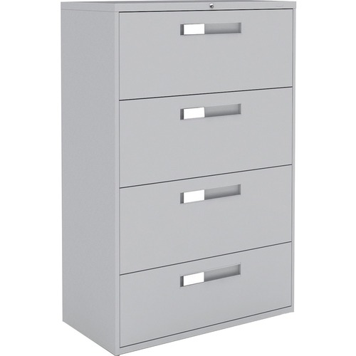 Global 9300 Fixed Lateral File Cabinet - 4-Drawer - 36" x 18" x 54" - 4 x Drawer(s) - Letter, Legal, A4 - Lockable - Gray - Metal