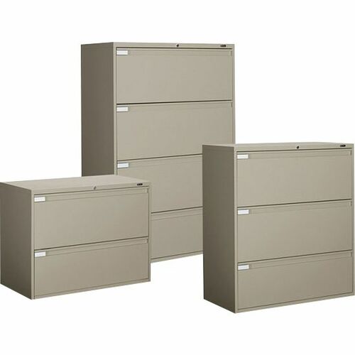 Global 9300 Plus Fixed Lateral File Cabinet - 3-Drawer - 36" x 18" x 40.5" - 3 x Drawer(s) - Lockable - Nevada - Metal