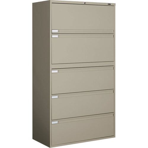 Global 9300 Plus Fixed Lateral File Cabinet - 5-Drawer - 36" x 18" x 65.3" - 5 x Drawer(s) - Lockable - Nevada - Metal