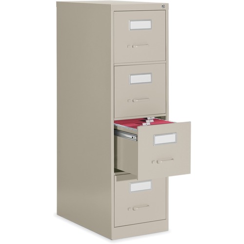 Global 2600 Vertical File Cabinet - 4-Drawer - 15" x 26.6" x 52" - 4 x Drawer(s) for File - Letter - Vertical - Ball-bearing Suspension, Lockable, Label Holder, Pull Handle - Nevada - Metal