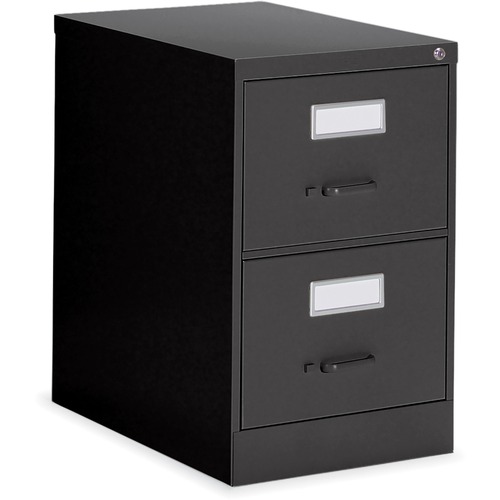 Global 2600 Vertical File Cabinet - 2-Drawer - 18" x 26.6" x 29" - 2 x Drawer(s) for File - Legal - Vertical - Ball-bearing Suspension, Lockable, Label Holder - Black - Metal - Metal Vertical Files - GLB26251BLK