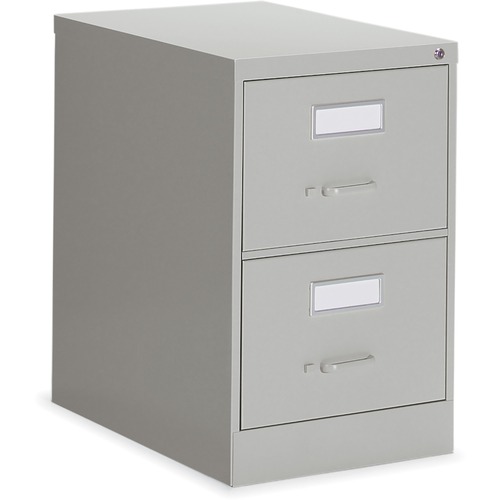 Global 2600 Vertical File Cabinet - 2-Drawer - 18" x 26.6" x 29" - 2 x Drawer(s) for File - Legal - Vertical - Ball-bearing Suspension, Lockable, Label Holder - Gray - Metal - Metal Vertical Files - GLB26251GRY