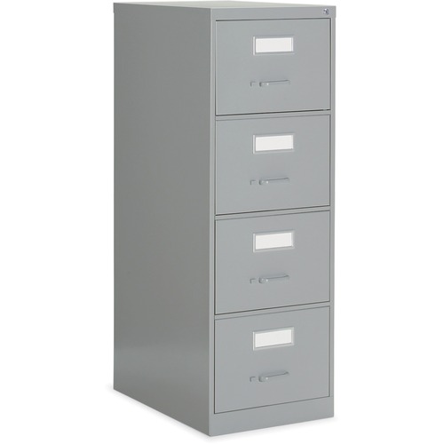Global 2600 Vertical File Cabinet - 4-Drawer - 18" x 26.6" x 52" - 4 x Drawer(s) for File - Legal - Vertical - Ball-bearing Suspension, Lockable, Label Holder - Gray - Metal = GLB26451GRY