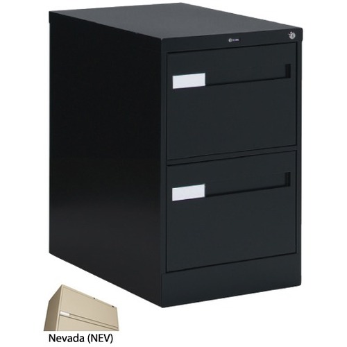 Global 2600 Plus Vertical File Cabinet - 2-Drawer - 15" x 26.6" x 29" - 2 x Drawer(s) for File - Letter - Vertical - Ball-bearing Suspension, Lockable, Recessed Handle - Nevada - Metal