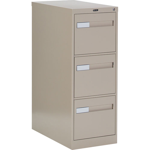 Global 2600 Plus Vertical File Cabinet - 3-Drawer - 15" x 26.6" x 40" - 3 x Drawer(s) for File - Letter - Vertical - Ball-bearing Suspension, Lockable, Recessed Handle - Nevada - Metal