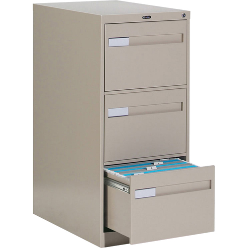 Global 2600 Plus Vertical File Cabinet - 3-Drawer - 18" x 26.6" x 40" - 3 x Drawer(s) for File - Legal - Vertical - Ball-bearing Suspension, Lockable, Recessed Handle - Nevada - Metal