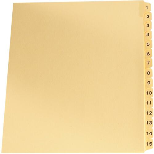 Oxford L213-15 Legal Exhibit Index Divider - Printed Tab(s) - Digit - 1-15 - 11" Tab Height x 8.50" Tab Width - A4 - Paper Divider - Buff Buff Paper Tab(s) - 25 / Box - Pre-printed Index Dividers - OXF82015