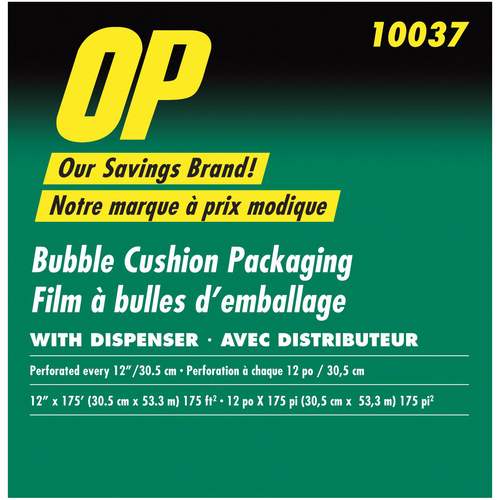 OP Brand Cushion Wrap 175 ft Roll - 12" (304.80 mm) Width x 175 ft (53340 mm) Length