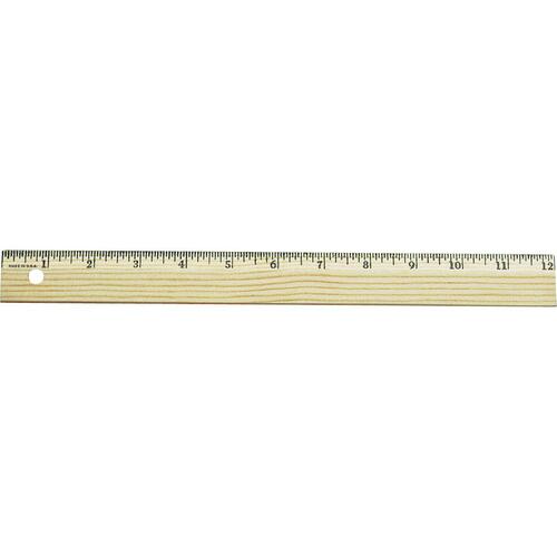 Westcott Office Ruler - 12" Length - 1/16 Graduations - Imperial, Metric Measuring System - Wood - 1 Each = ACM50185