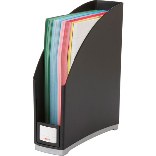 Storex Magazine File - Black - Plastic